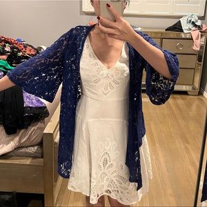 Blue lace cardigan (S)